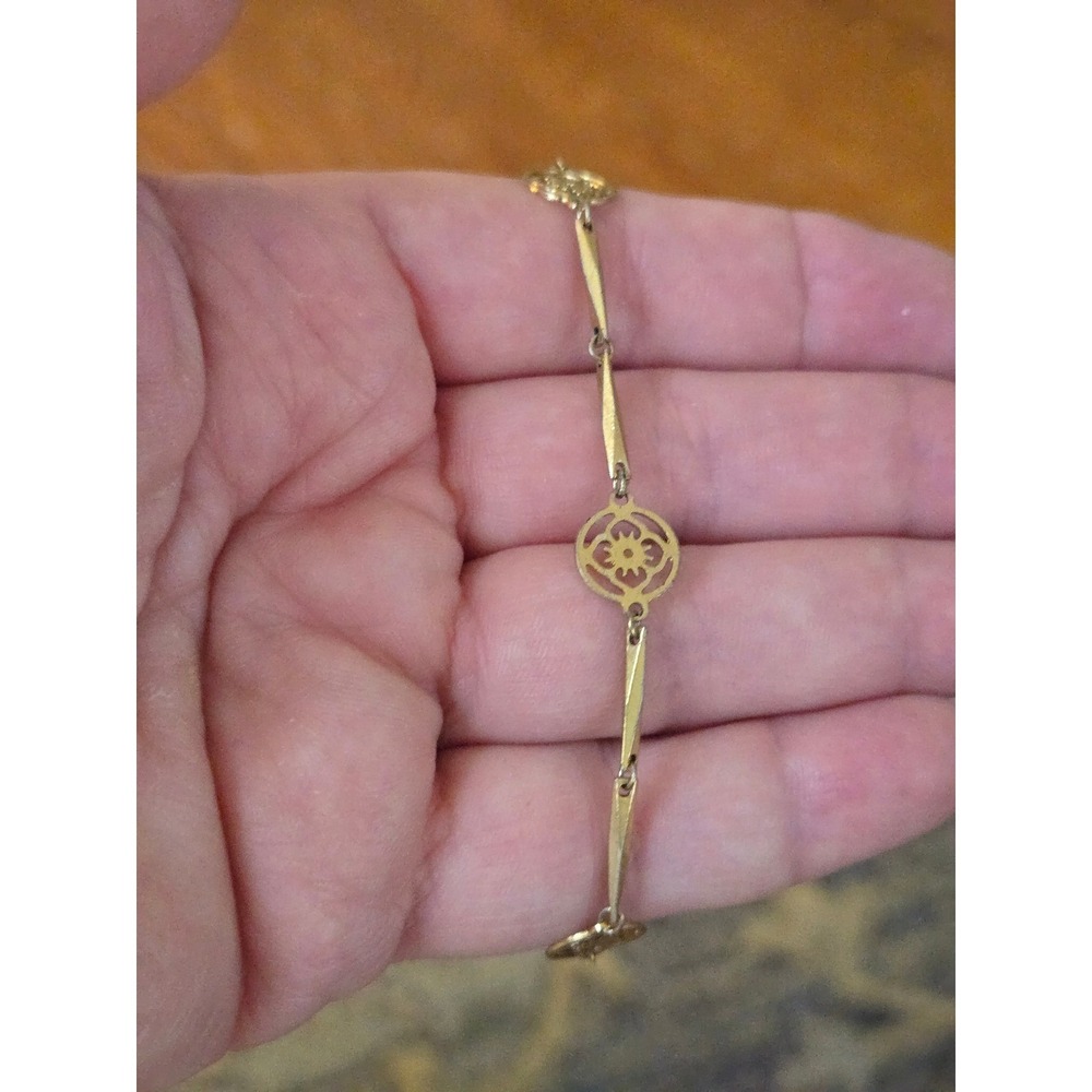 Avon Floral Circles Bracelet Vintage 7.25in - Picture 3 of 6